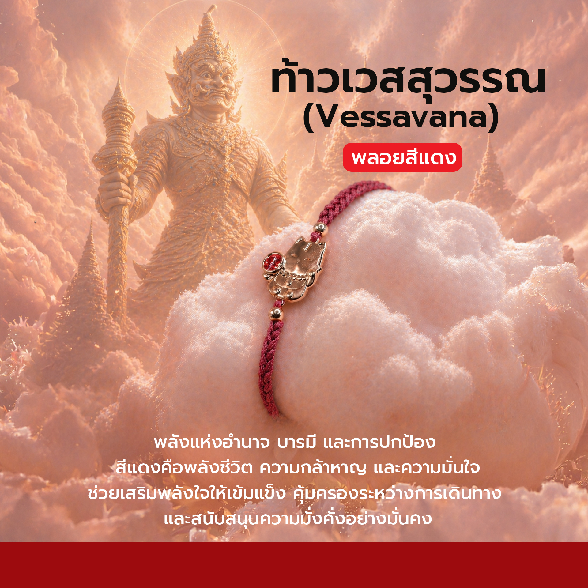 สร้อยข้อมือท้าวเวสสุวรรณ พลอยสีแดง